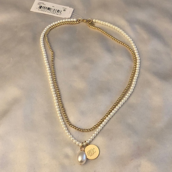 Lauren Ralph Lauren 2PC Layered Necklace Freshwater Pearls Ball Chain Charm NWT - Picture 4 of 13